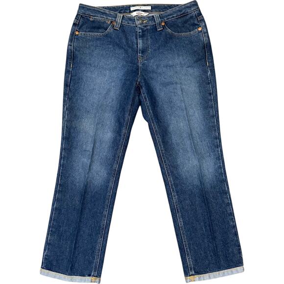 Tommy Hilfiger Hipster Cropped Rolled Cuff Jeans 8 - Picture 1 of 5